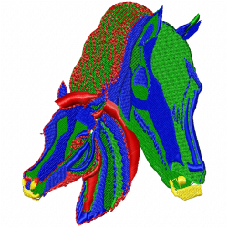 Horses Embroidery Design 12